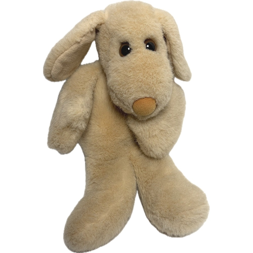 Vintage 1980 Dakin Francesca Hoerlein Dog Plush Tan Beige Stuffed Animal 13"